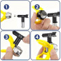 DIPZO Lot de 2 Buses de Pulvérisation Réversibles 515 pour Pulvérisateur de Peinture Airless, Embouts en Acier Inoxydable pour M