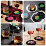 AOOWU Sous-Verres Rétro Vinyle, 6PCS sous-verres disque en vinyle (LP), Dessous de Verre Vinyle Rétro CD sous Verres, Dessous de