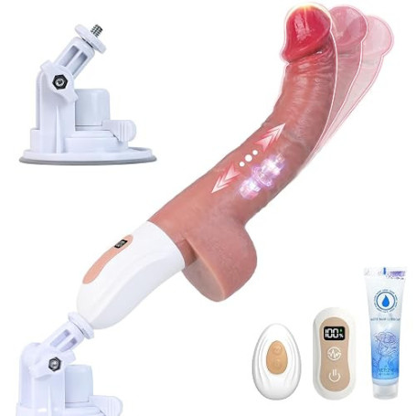 Gethorny Vibromasseurs Feminin Gode Femme Sex Toys Gode Homme pour Anus | Tête Réglable, Ventouse 180°, 729 Combinaisons de Mode