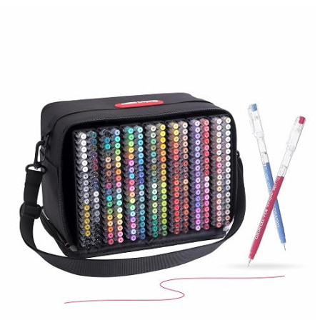 languo Lot de 252 stylos à encre gel pour coloriage, 234 couleurs avec étui de voyage, stylos à encre gel parfaits pour le dessi