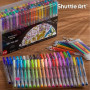 Shuttle Art 240PCS Stylo Gel Paillette, 120 Stylos Gel avec 120 Recharges | Stylo Paillette Idéal pour Livres à Colorier, Dessin