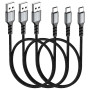 HOTNOW Câble USB C Court 50cm Lot de 3, 3A Câble USB A vers C Charge Rapide | Câble USB Type C Nylon Tressé pour iPhone 17 16 15
