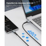 HOTNOW Câble USB C Court 50cm Lot de 3, 3A Câble USB A vers C Charge Rapide | Câble USB Type C Nylon Tressé pour iPhone 17 16 15
