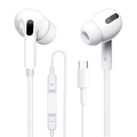 Écouteurs Filaires USB C pour iPhone 17/16/15 Pro Max, Éecouteur USB C | Intra-Auriculaires Hi-Fi Stéréo Typ-C avec Microphone e