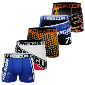 FREEGUN Boxer Homme Racing, Caleçon Confortable, Stretch & Ultra-Doux (Lot de 5)