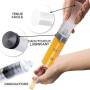 Seringue 200ml - Seringue Plastique - Seringue a Huile | Seringue en Plastique Réutilisable Avec Tuyau de 1m (1 x 200ml)