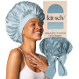 Kitsch Bonnet satin XL pour cheveux, nuit, Bleu brume | Bonnet satin cheveux pour femme, ajustable, protège les cheveux