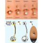 AceFun Piercing nombril argent,6mm 8mm 10mm 10mm 12mm 14mm 16mm Piercing nombril Titane pour femmes 1 pièce 14G solide G23 Pierc