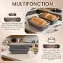 fuxunamz 2 Pièces Moule Cake Silicone, Antiadhésif Moule Silicone Rectangulaire avec 1 Brosse + 1 Spatule, Moule à Cake 28x15x6.