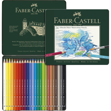 Faber-Castell - Set de crayons aquarellables Albrecht Dürer, 24 pièces | Crayons de couleur aquarellables haut de gamme avec des