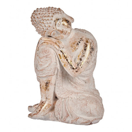 Figure décorative de jardin Buda Blanc/Or Polyrésine (23 x 33 x 26 cm) 71,99 €
