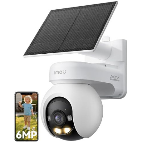 Imou 6MP Caméra Surveillance WiFi Extérieure sans Fil Solaire, Suivi Auto | AOV Enregistrement 24/7, Vision Nocturne Couleurs de