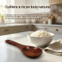 Cuillère en Bois Naturel 22 cm, Cuillère de Cuisine Antiadhésive et Écologique, Ustensile de Service Durable pour Mélanger, Remu