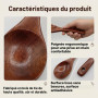 Cuillère en Bois Naturel 22 cm, Cuillère de Cuisine Antiadhésive et Écologique, Ustensile de Service Durable pour Mélanger, Remu
