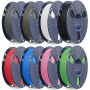 SUNLU Lot de 8 filaments PLA mat multicolore, 250 g de filament PLA pour imprimante 3D 1,75 mm, 0,25 kg/bobine, 8 paquets de 2 k