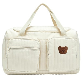 Jadyon Sac à langer matelassé, sac pour l'hôpital, sac de voyage mignon à motif ours pour femmes, sacs de week-end pour femmes,
