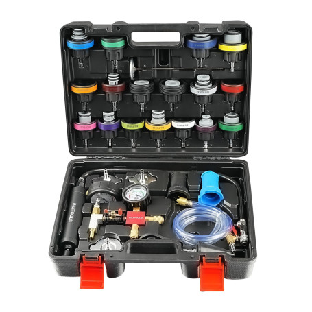 BILITOOLS Testeur de Pression du Circuit de Refroidissement, Kit 28 Pièces | Kit de Purge et de Recharge du Liquide de Refroidis