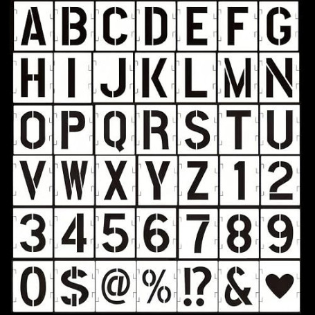 REEKNOKOL Lot de 42 pochoirs réutilisables pour Lettres de l'alphabet, pochoirs à Chiffres, modèles de Chiffres et de Lettres im