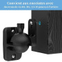 Cozycase Universel Support Mural pour Enceintes 2 pièces Rotation + Inclinaison Ajustable jusqu'à 3,5 kg, avec 3 Types de vis (N