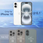 JETech Verre Trempé Anti-Espion pour iPhone 16, Lot de 2 | 9H Protection D'écran, Outil d'Installation Facile, Design Anti-Rayur