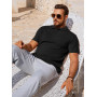 Runcati Polo à manches courtes en tricot pour homme - Coupe droite - Couleur unie - Boutonnière - Polo de golf basique pour les 