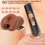 Cacuola Masturbateurs Réalistes 3 en 1 pour Hommes – Kit Masturbateur avec Mini Vibromasseur Interactif IA, Silicone Souple, Sex
