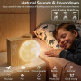 RETEYUNG Réveil et Veilleuse Enfant avec Simulateur d'Aube - Réveil Lumineux avec 15 Sonneries, Fonction Snooze, 8 Couleurs RGB,