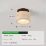 kaixunl 7W Plafonnier en Travertin Jaune Lustre Style Japonais Esthétique Wabi Sabi Lampe Circulaire Luminaire à Lumière Chaude