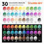 Shuttle Art 30 Stylo Gel Couleur 0,6mm, Stylo Couleur Pointe Fine pour Papier Noir pour Enfant Adulte Coloriage Ecriture Dessin