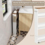 COSTWAY Chariot de Rangement Roulant 13 cm, Petit Espace, Blanc + Indstriel | Desserte de Cuisine Etroit à 4 Niveaux avec Poigné