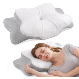 Utopia Bedding Oreiller Cervical, Mousse à Mémoire de Forme, Soutien du Cou | Design Adapté au Sommeil Une conception pensée pou