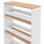 IDMarket - Desserte de cuisine HAGA chariot à épices blanc et bois | Chariot de rangement à 3 étages, h. 80 cm