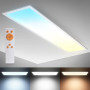 B.K.Licht - Panneau LED avec télécommande, à intensité variable, dalle led, plafond, plafonnier led, lustre salon et cuisine et