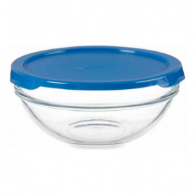 Panier-repas rond avec couvercle Chefs Bleu Plastique verre (595 ml) (14 x 6,3 x 17,99 €