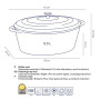 kela Cocotte en fonte ovale 9,3 litres, induction Cocotte en fonte avec couvercle, convient au four CALIDO, fonte émaillée
