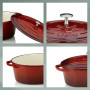 kela Cocotte en fonte ovale 9,3 litres, induction Cocotte en fonte avec couvercle, convient au four CALIDO, fonte émaillée