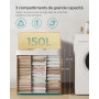 SONGMICS Panier à Linge 150 L, Couvercle, Bambou | Corbeille Linge Sale, Sac Amovible Lavable en Machine, Poignées, Pliable, Bua