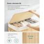 SONGMICS Panier à Linge 150 L, Couvercle, Bambou | Corbeille Linge Sale, Sac Amovible Lavable en Machine, Poignées, Pliable, Bua