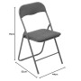 5 five simply smart Chaise Pliante Velours Gris, Gris foncé