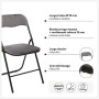 5 five simply smart Chaise Pliante Velours Gris, Gris foncé