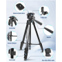 POLAM-FOTO Trépied pour appareil photo de 172,7 cm, en alliage d'aluminium léger avec support de téléphone, sac de transport, no