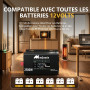 Convertisseur Pur Sinus 2500W/5000W 12V 220V Onduleur Transformateur | 2 Prises EU Courant Alternatif, Ports USB + Type-C, Téléc