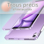 JETech Coque pour iPad Air 13" M4/M3/M2, Violet | Pour 2026/2025/2024 Modèle, Étui Housse Dos Translucide Fin, Support 3 Volets,