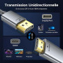 WARRKY Câble DisplayPort vers HDMI 4K 30Hz Plaqué Or Alu 1.8M HP Lenovo | Câble DisplayPort vers HDMI 4K 1440P 60Hz 1080P 120Hz