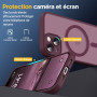 Oududianzi - Magnétique Coque pour iPhone 15 Magsafe Case, Bordeaux | Housse de Arrière Translucide Givrée PC, TPU Silicone Bump