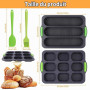 Moule à Pain, Moule Baguette, Moules à Pâtisserie Ovale à 9 Compartiments | Plaque à Baguette à 3 Compartiments, Avec Revêtement