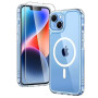 TAURI Coque Magnétique pour iPhone 13/iPhone 14,Transparent | Protection D'écran Incluse, Compatible avec MagSafe, Anti-Choc Min