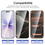 NEW'C Verre Trempé pour iPhone 17, 17 Pro/16 Pro Anti-Espion | Outil d'installation inclus, Lot de 3, Noir, 6,3 pouces, Confiden