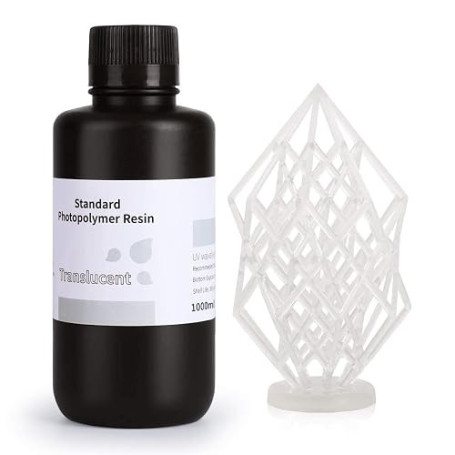 ELEGOO Résine Standard Imprimante 3D LCD UV 405 nm Translucide 1000g | Résine Photopolymère pour Impression 3D LCD/DLP/SLA, Haut