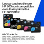 HP 963 Noir, Cyan, Jaune et Magenta, 4 Cartouches Encre Originales | Compatible avec la série OfficeJet Pro 9010, 9020, 1000 pag